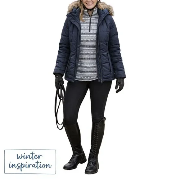 Kerrits Equestrian Zip Up Riding Jacket Top Large Black White Long Sleeve Print - Picture 13 of 13